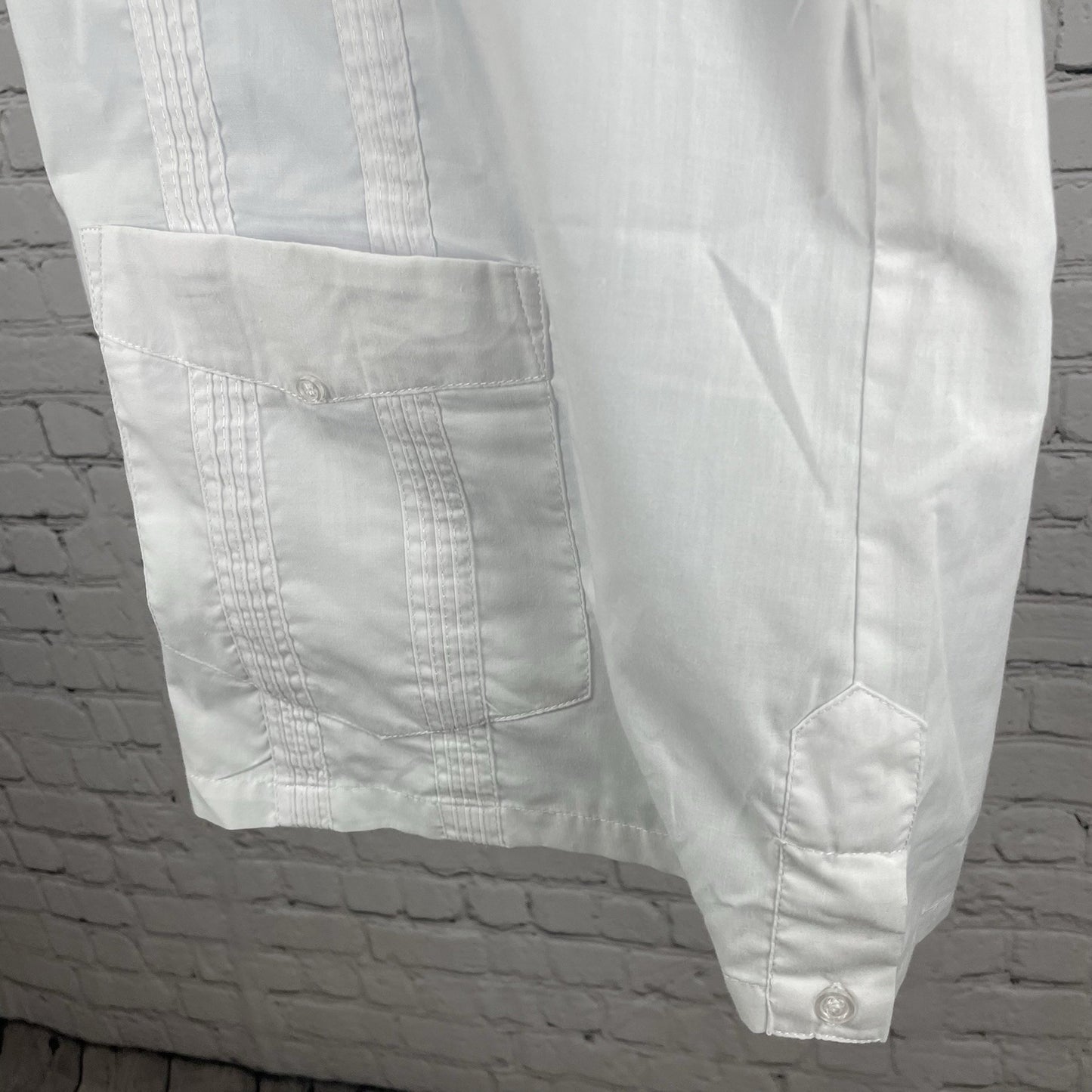 Saint Gianfranco White Guayabera Button Up Collared Lightweight Shirt Size XXL