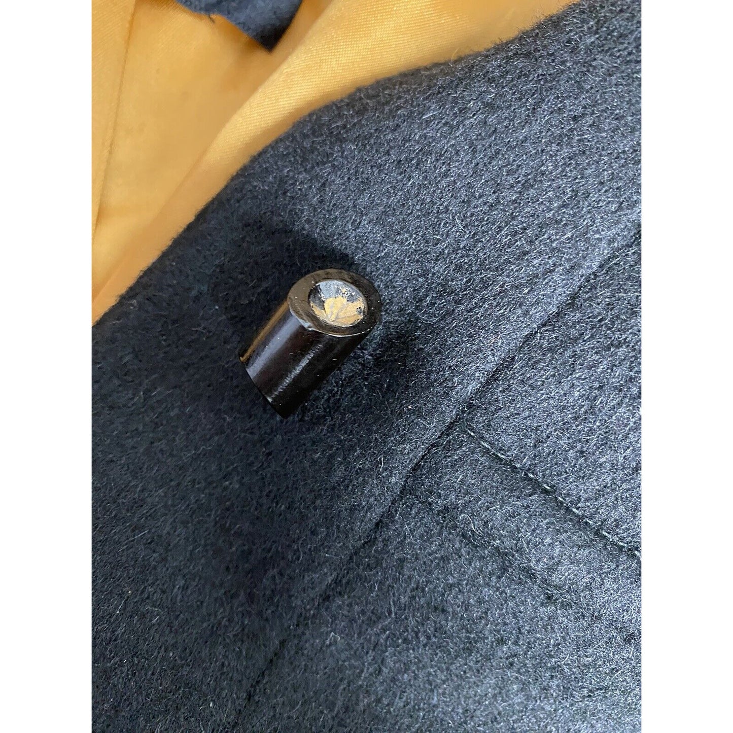 VTG Alaskan Fur Co Black 100% Wool Long Overcoat Pockets Trench Women’s Medium M