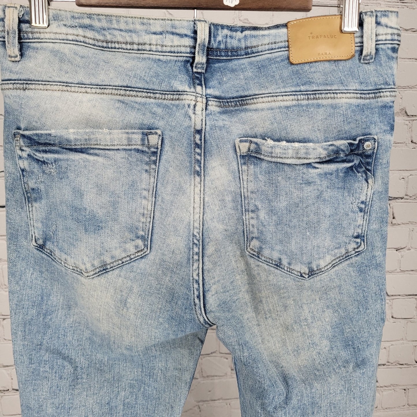Trafaluc Denim Makers Zara Distressed Mid Rise Stretch Jeans Size 8 (31x26)