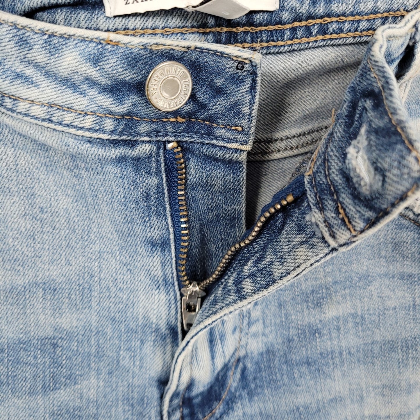 Trafaluc Denim Makers Zara Distressed Mid Rise Stretch Jeans Size 8 (31x26)