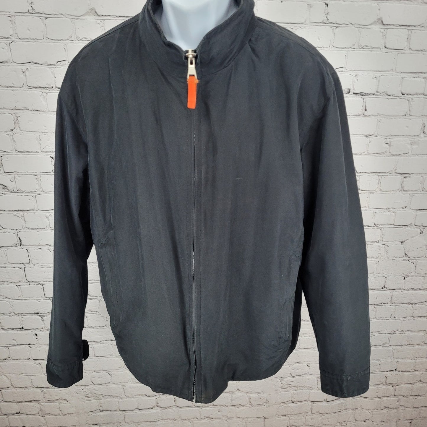 Harold Powell Black Full Zip Mesh Lined Inner Pockets Jacket Size Large L