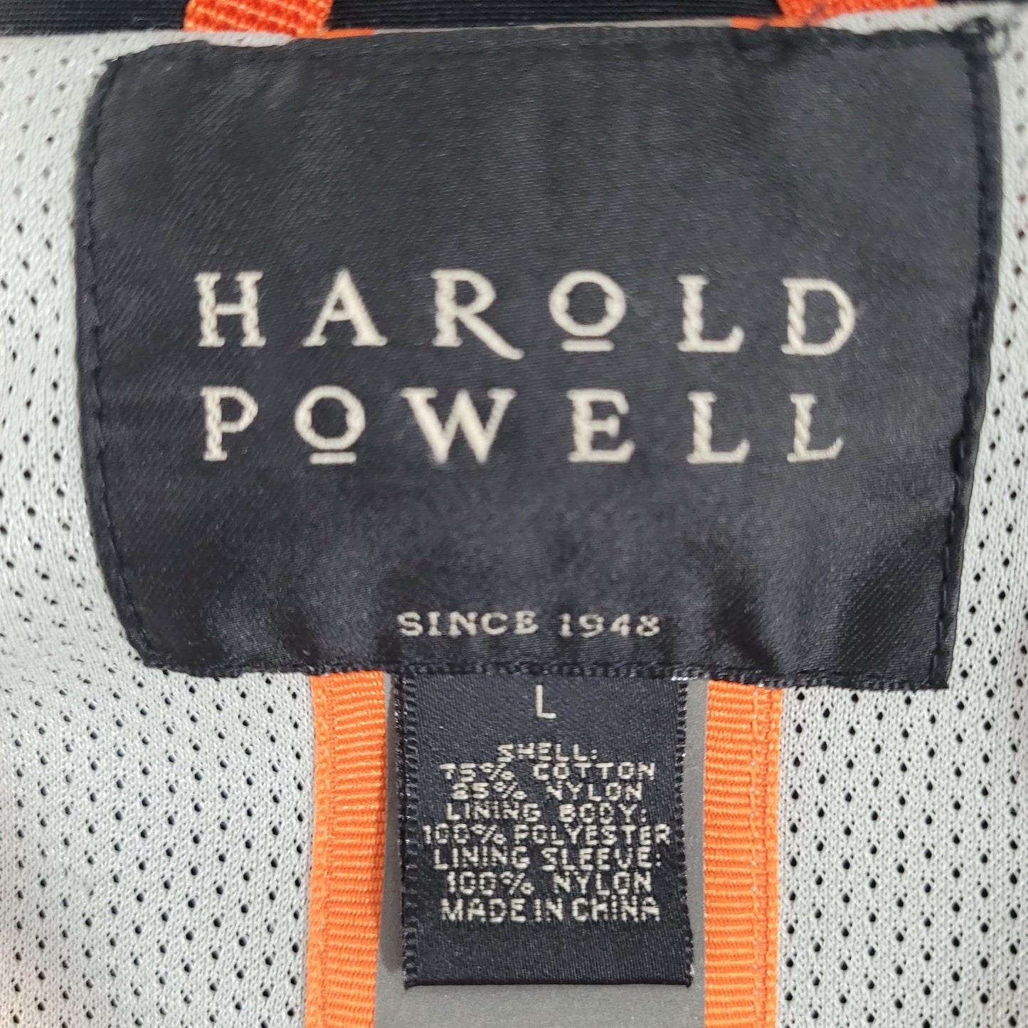 Harold Powell Black Full Zip Mesh Lined Inner Pockets Jacket Size Large L
