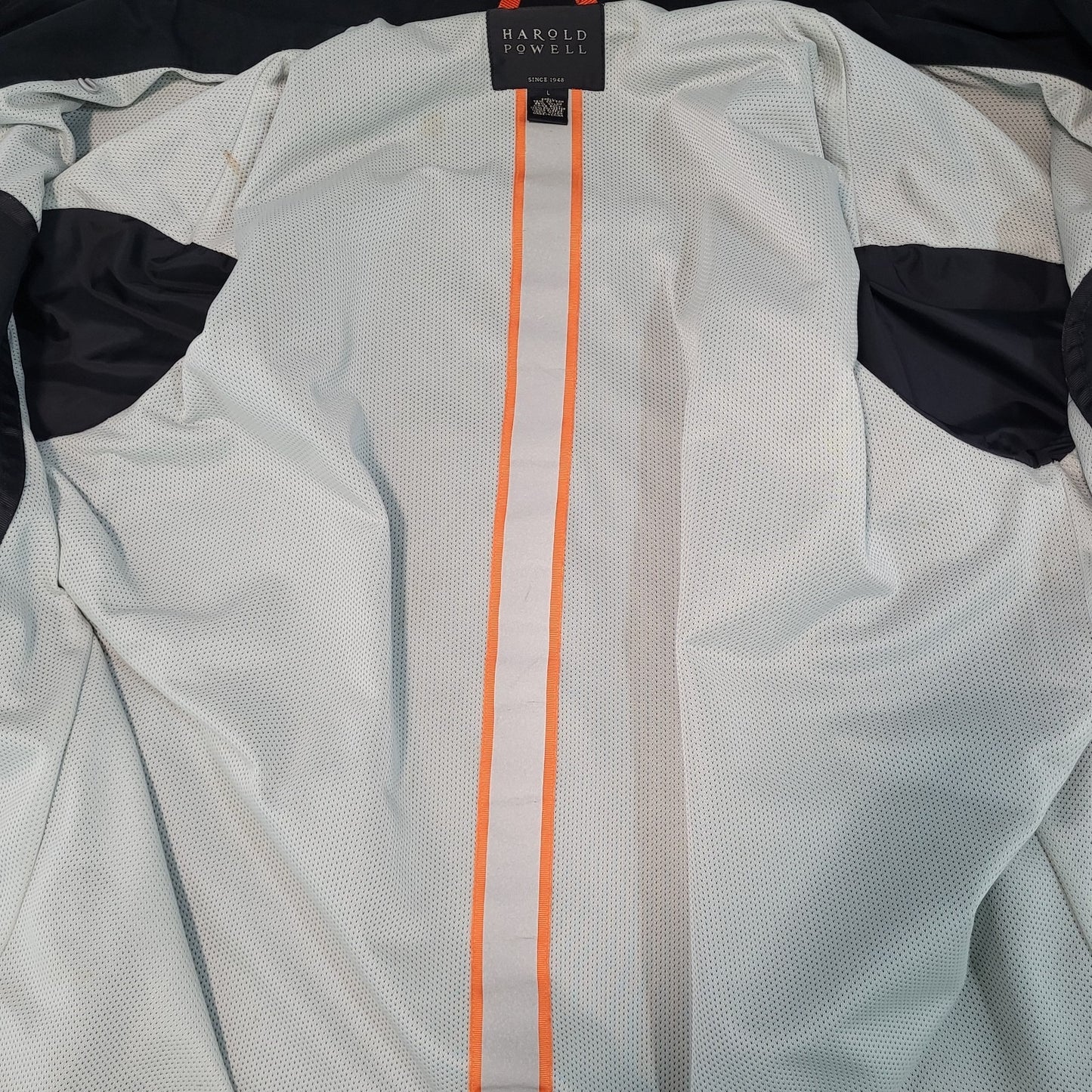 Harold Powell Black Full Zip Mesh Lined Inner Pockets Jacket Size Large L