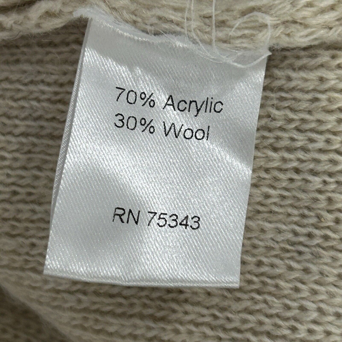 Cocogio Italian Beige Tan 3/4 Sleeve Open Cardigan Sweater With Pockets Size XL