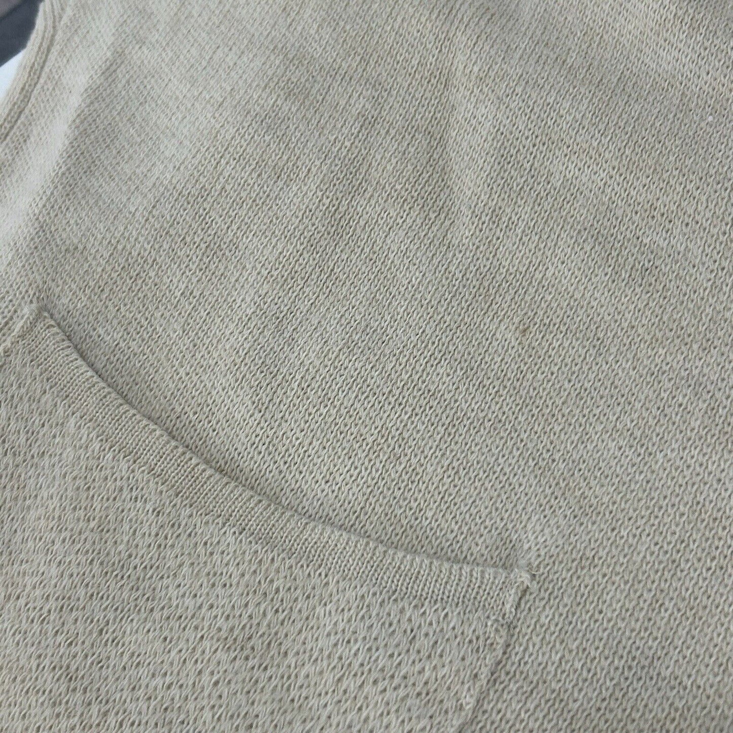 Cocogio Italian Beige Tan 3/4 Sleeve Open Cardigan Sweater With Pockets Size XL