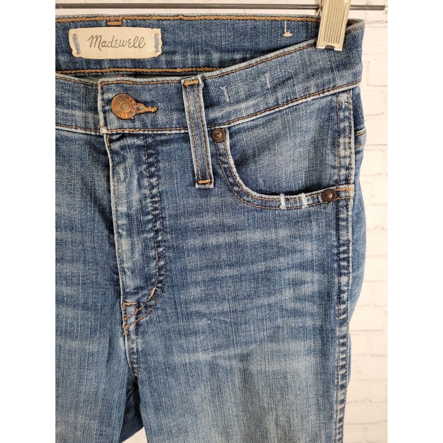 Madewell Blue Distressed 10" High Rise Skinny Jeans Women’s Size 23 (24 X 27)