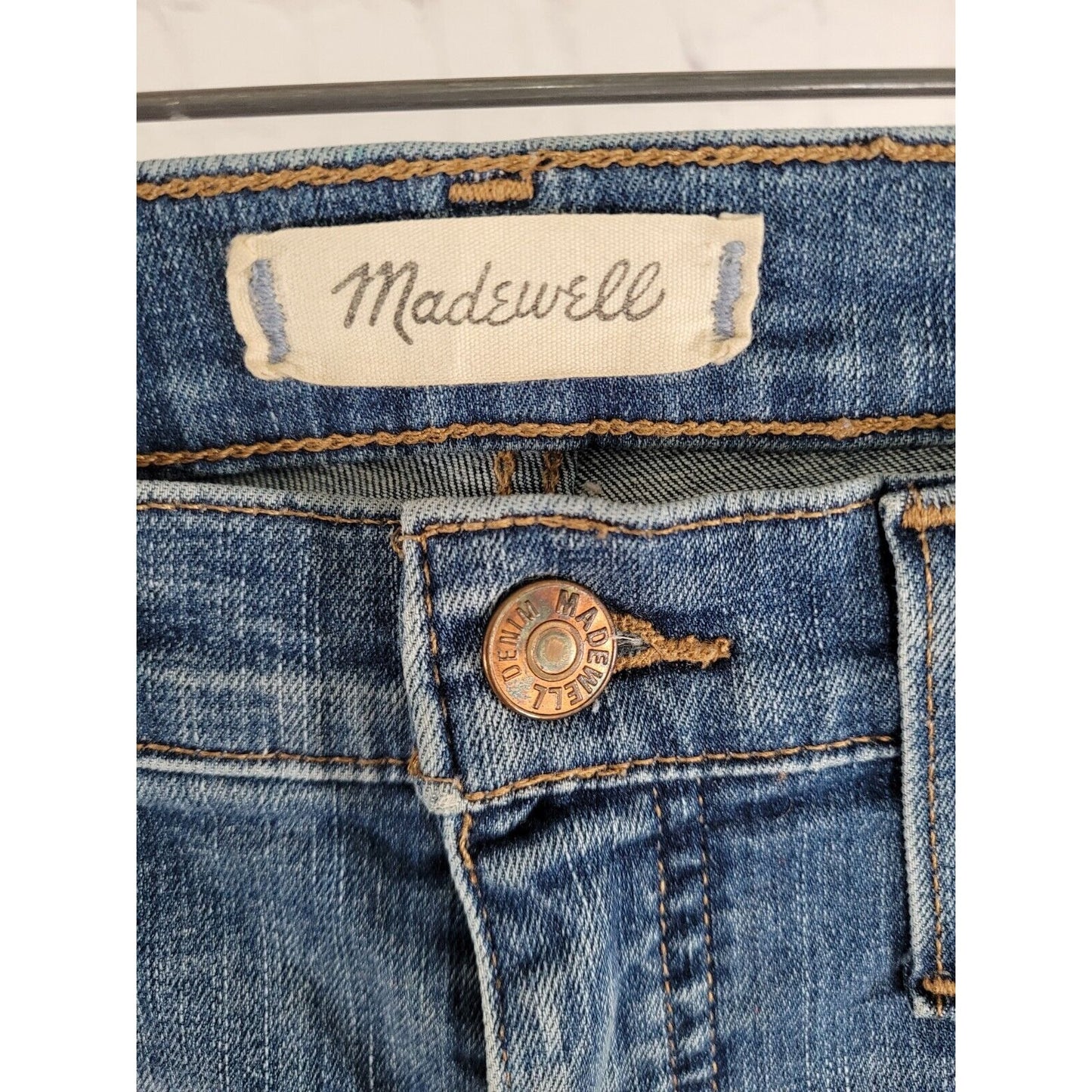 Madewell Blue Distressed 10" High Rise Skinny Jeans Women’s Size 23 (24 X 27)