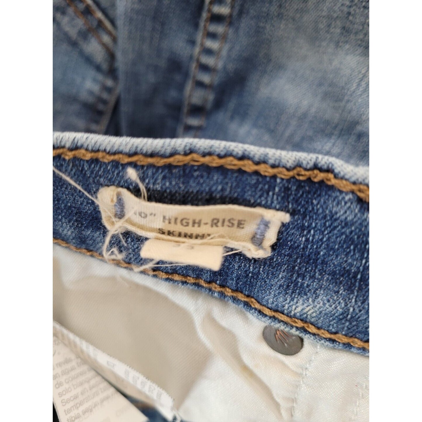 Madewell Blue Distressed 10" High Rise Skinny Jeans Women’s Size 23 (24 X 27)