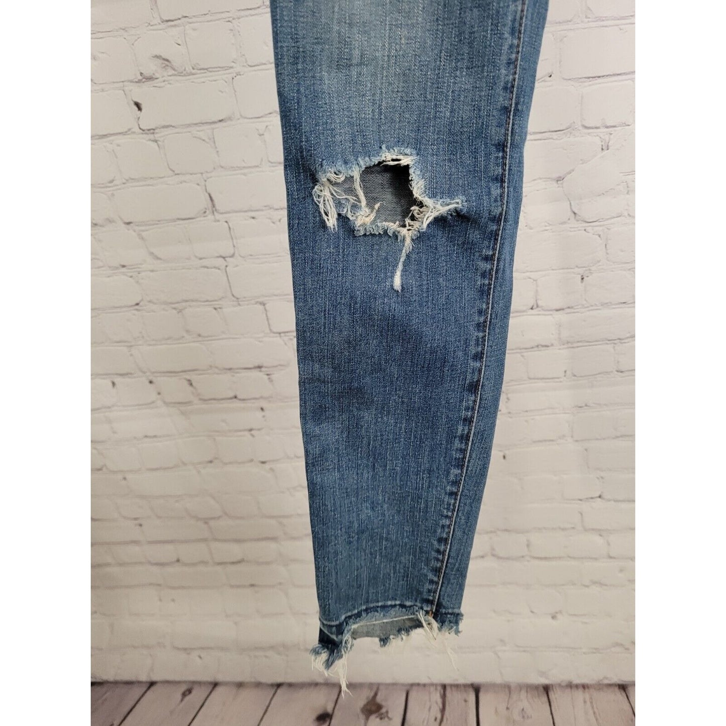 Madewell Blue Distressed 10" High Rise Skinny Jeans Women’s Size 23 (24 X 27)