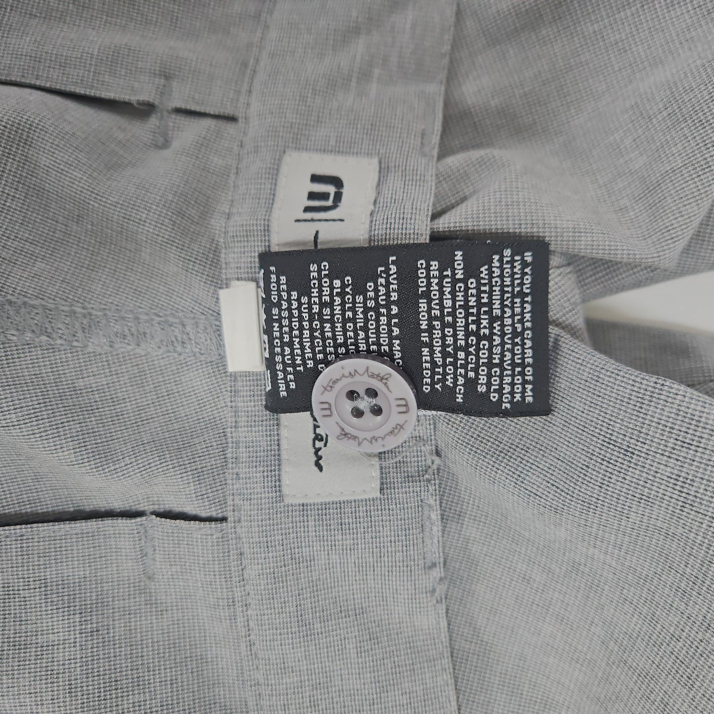 Travis Mathew Gray Flat Front Chino Athletic Casual Unlined Golf Shorts 33