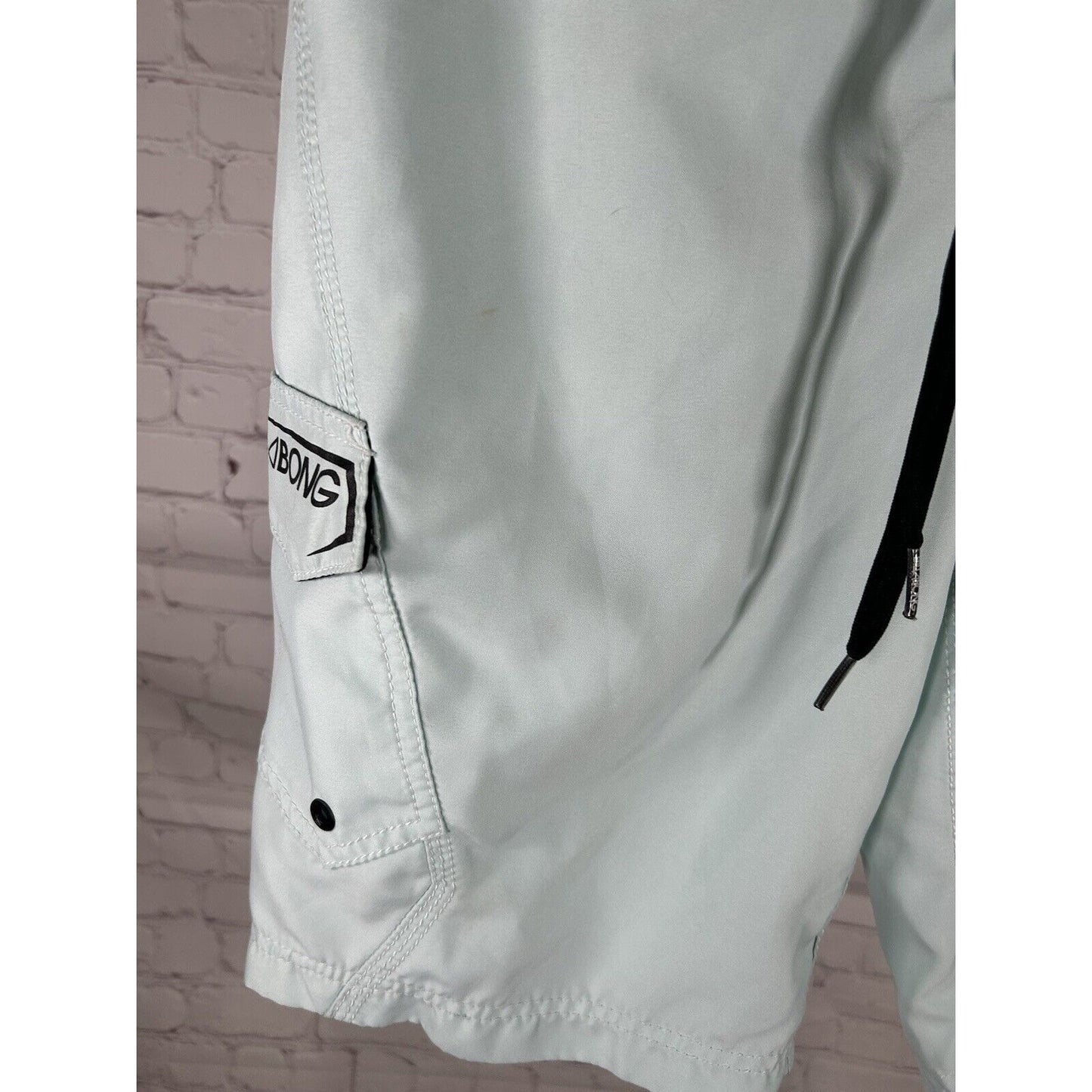 Billabong Light Blue Logo Pocket Unlined Men’s Bathing Suit Swim Trunks (28x10)