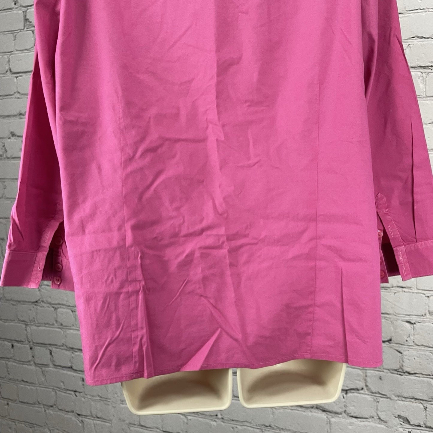 Chico’s Pink Button Up 3/4 Sleeve Stretch Lightweight Collar Shirt Size 3 US 16