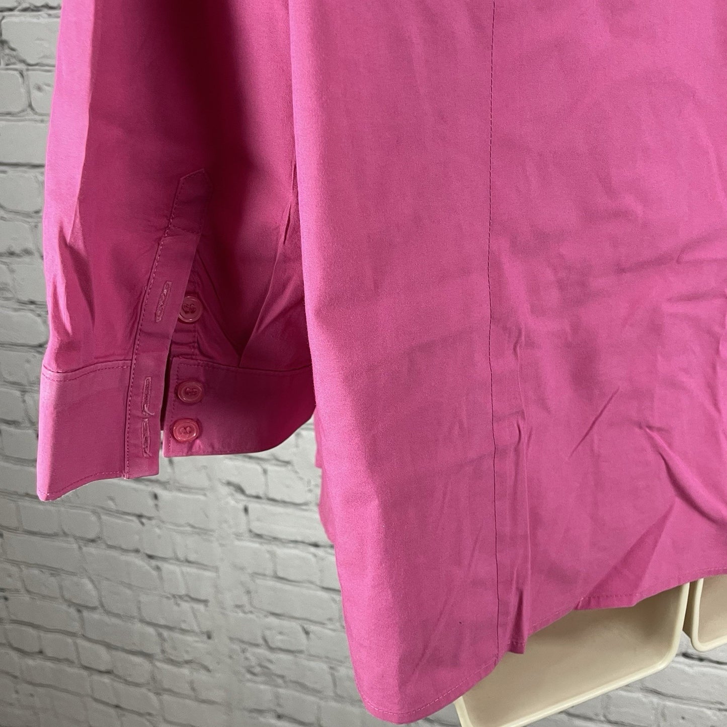 Chico’s Pink Button Up 3/4 Sleeve Stretch Lightweight Collar Shirt Size 3 US 16