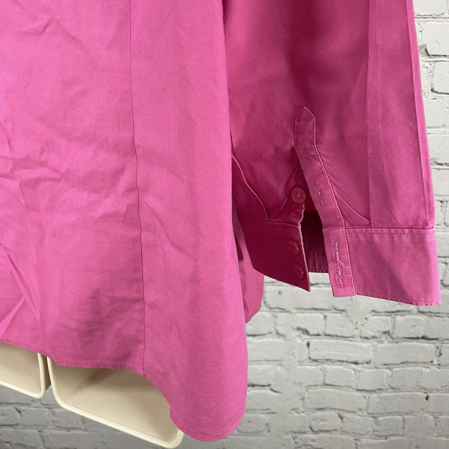 Chico’s Pink Button Up 3/4 Sleeve Stretch Lightweight Collar Shirt Size 3 US 16