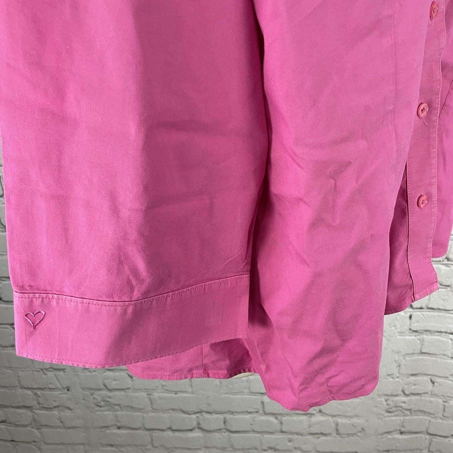 Chico’s Pink Button Up 3/4 Sleeve Stretch Lightweight Collar Shirt Size 3 US 16