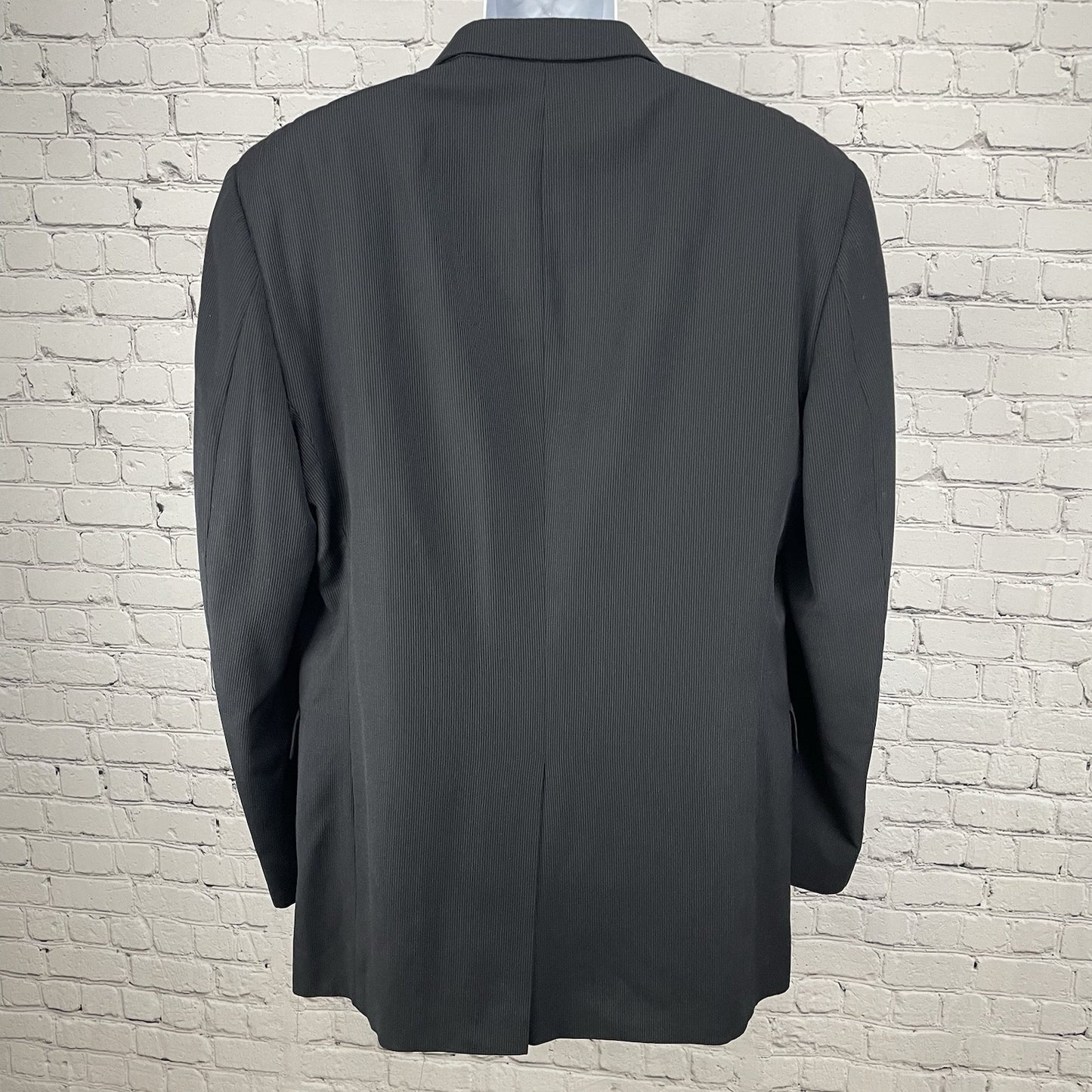 Jos A Bank Black Pinstriped 100% Wool 2 Button Blazer Sport Coat 46XL *pinhole