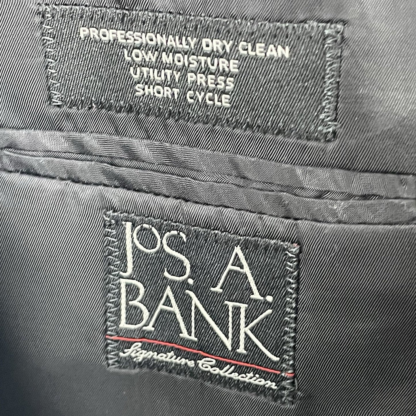 Jos A Bank Black Pinstriped 100% Wool 2 Button Blazer Sport Coat 46XL *pinhole