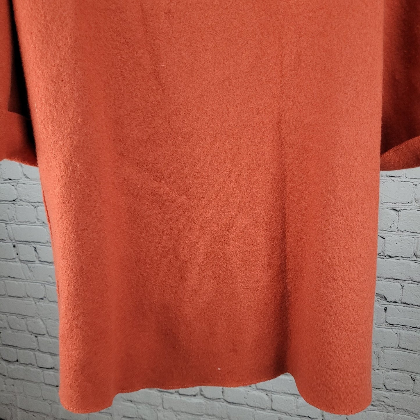 Eileen Fisher Orange 100% Wool Oversized Unlined Jacket Size Small *Small Holes