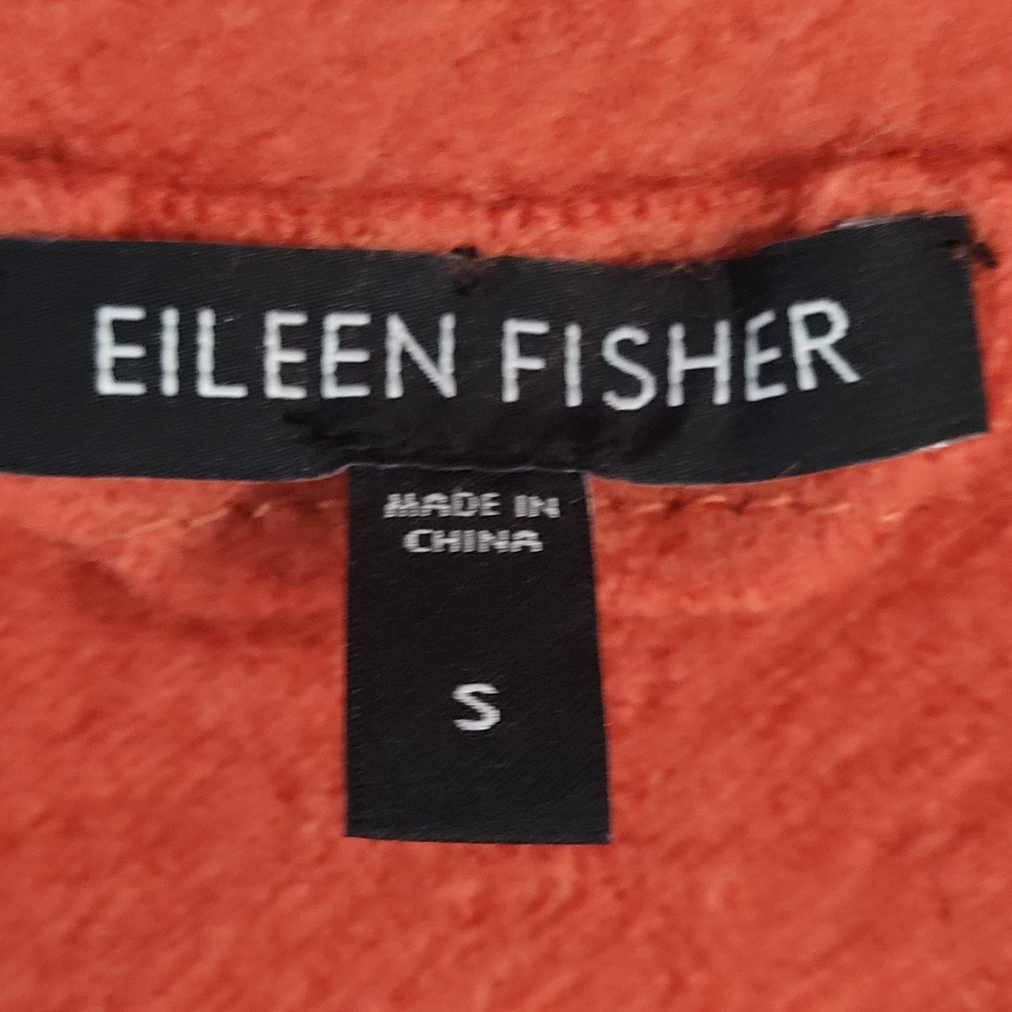 Eileen Fisher Orange 100% Wool Oversized Unlined Jacket Size Small *Small Holes