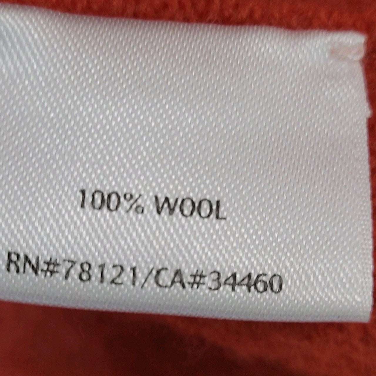 Eileen Fisher Orange 100% Wool Oversized Unlined Jacket Size Small *Small Holes