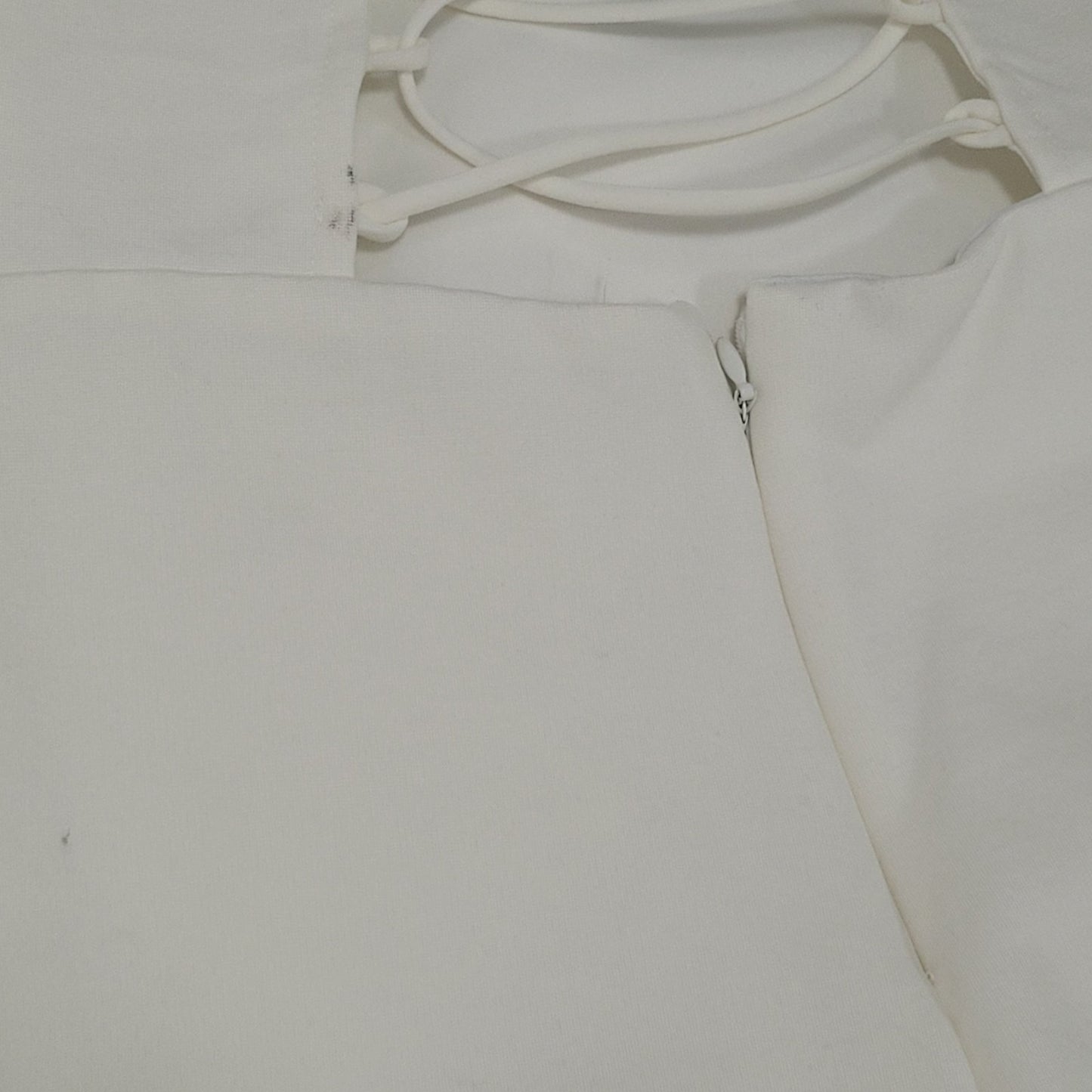 Lulus White Strappy Back Slit Stretch Lined Bodycon Dress USA Made Size XS