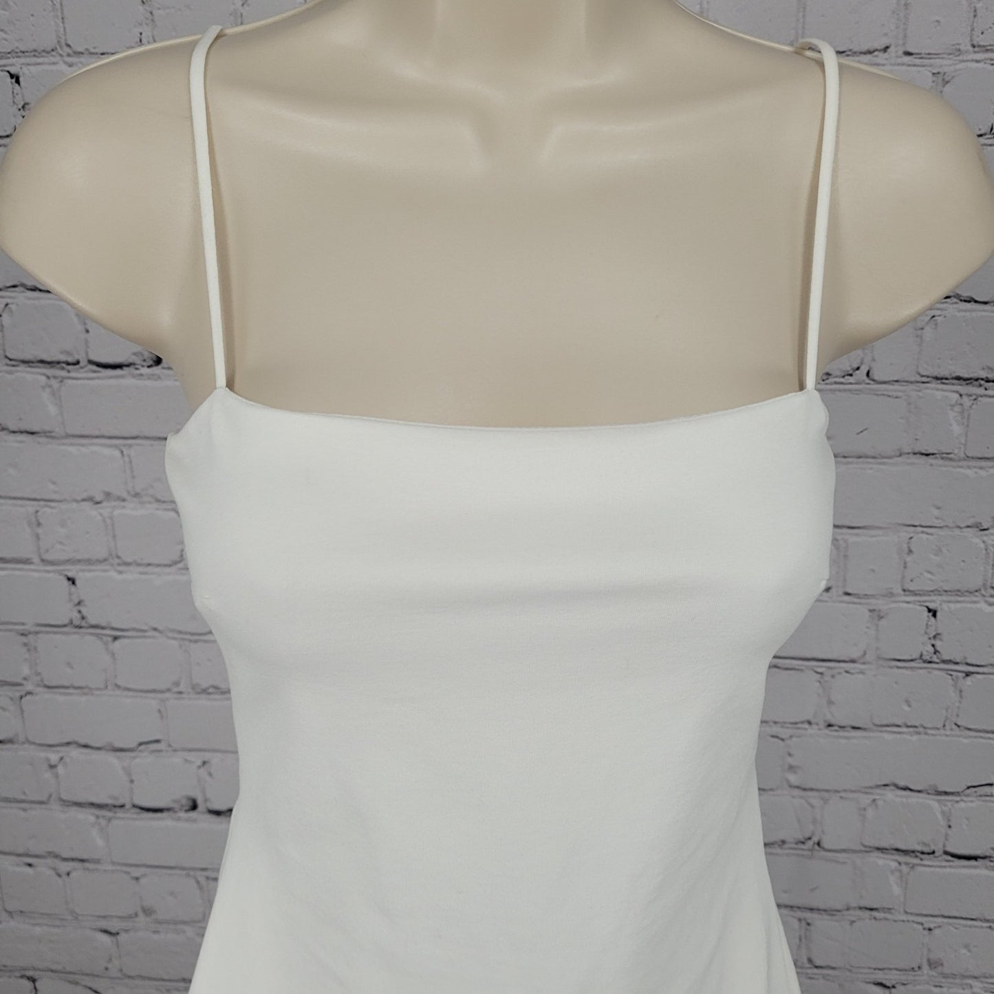 Lulus White Strappy Back Slit Stretch Lined Bodycon Dress USA Made Size XS