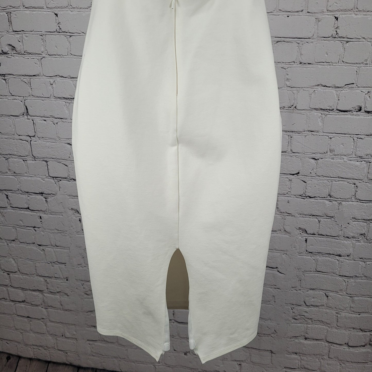 Lulus White Strappy Back Slit Stretch Lined Bodycon Dress USA Made Size XS