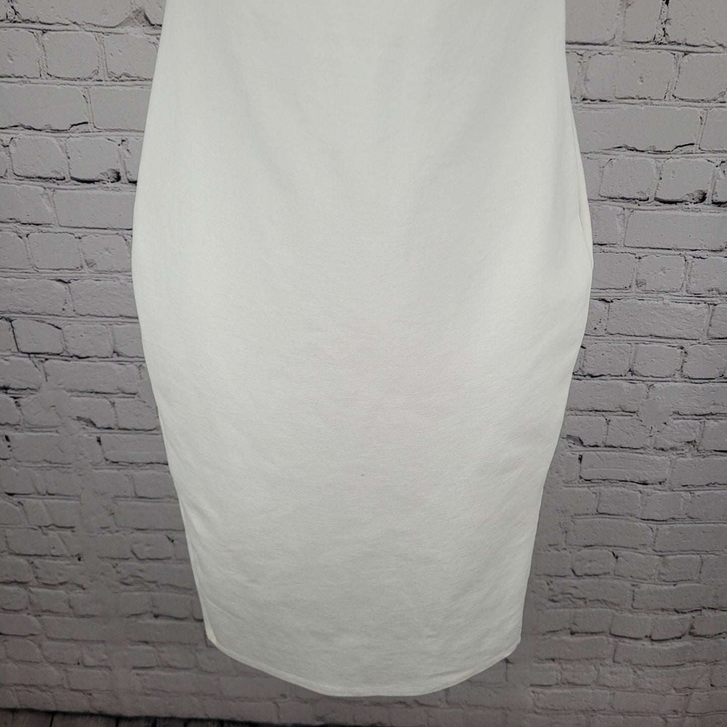 Lulus White Strappy Back Slit Stretch Lined Bodycon Dress USA Made Size XS