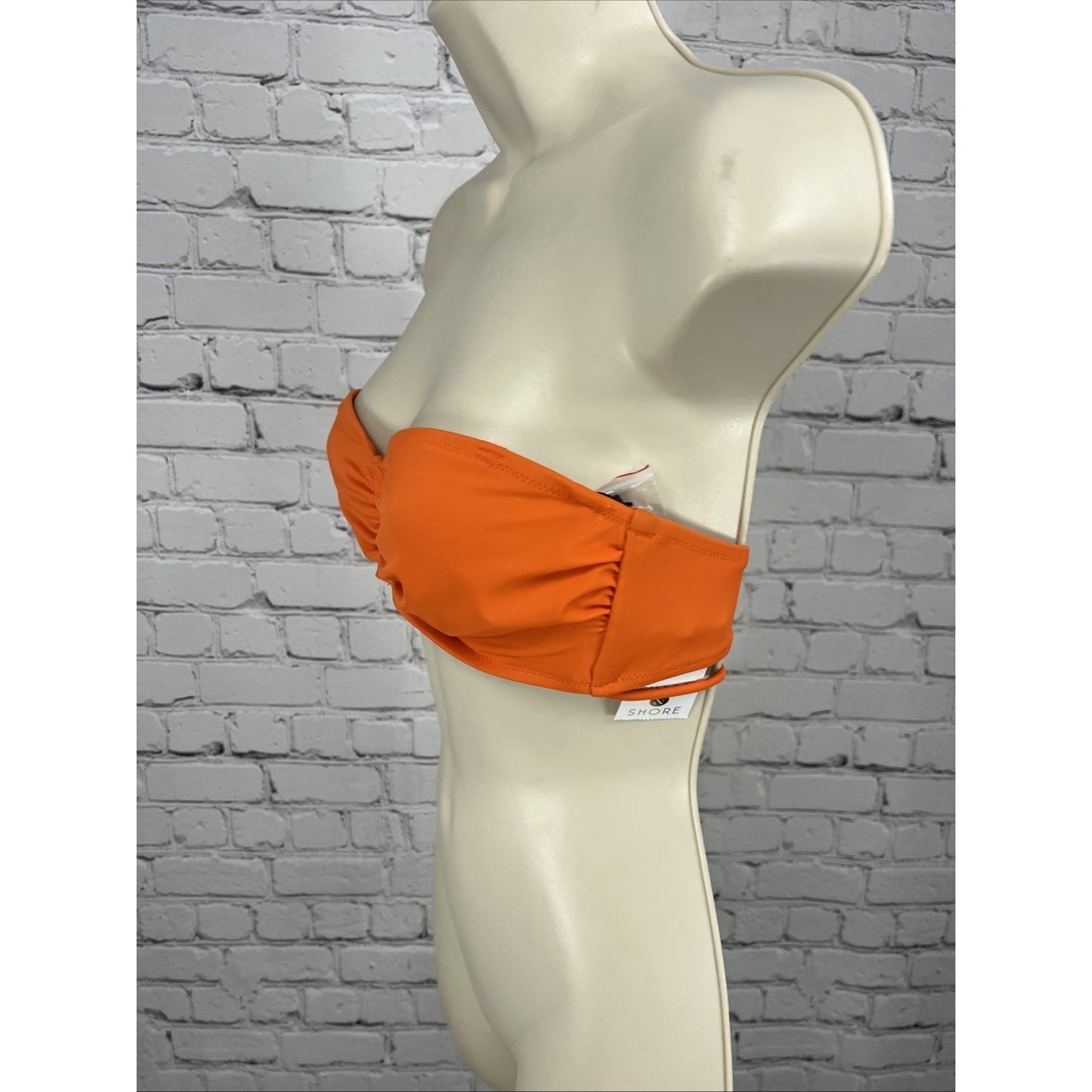 NWT Shade & Shore Women’s Orange Strapless Straps Underwire Bikini Swim Top 34B