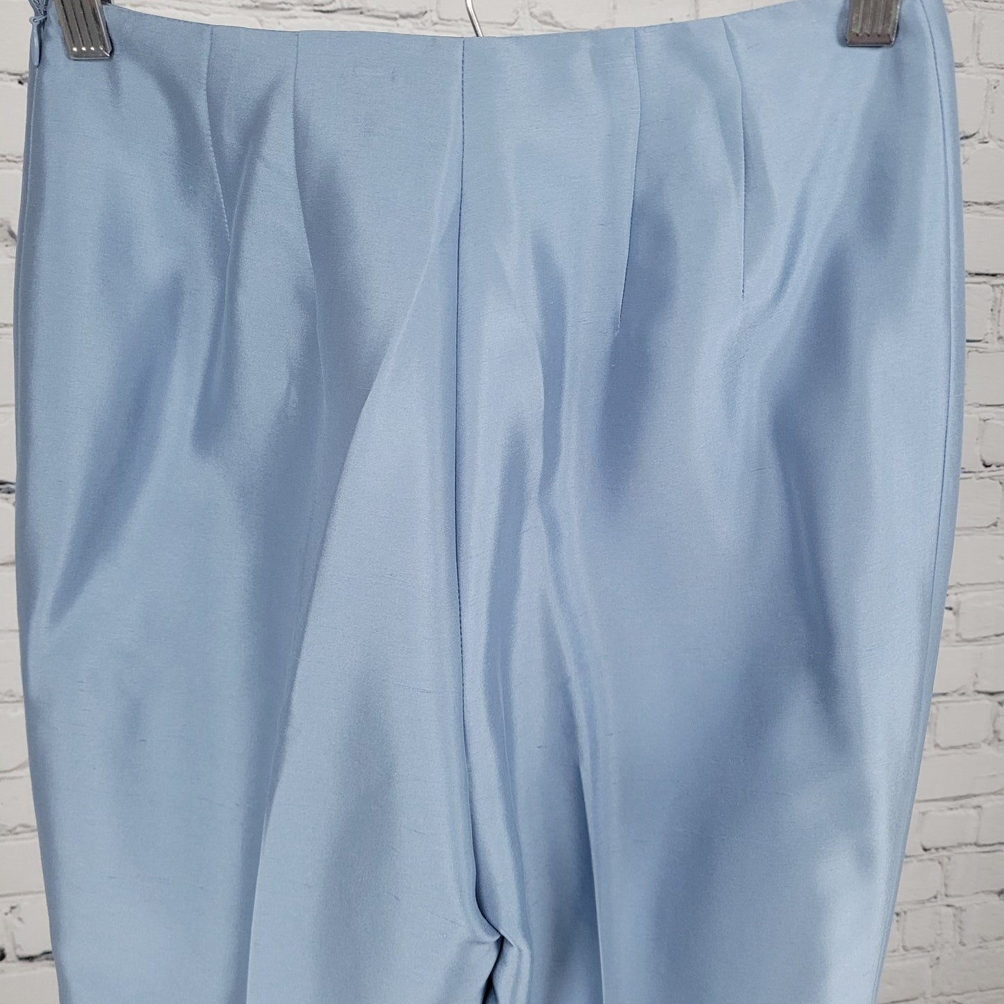 NWD Ann Taylor Blue Silk Sequin Bead Embellished Lined Pants Size 2 (26x28.5)