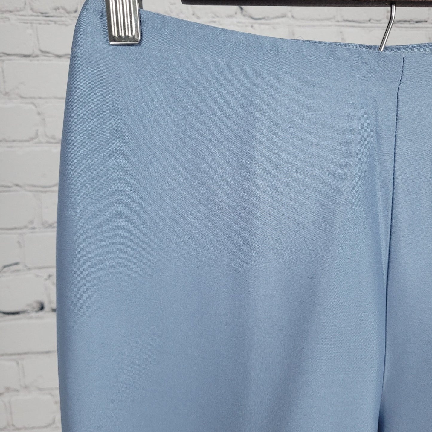 NWD Ann Taylor Blue Silk Sequin Bead Embellished Lined Pants Size 2 (26x28.5)
