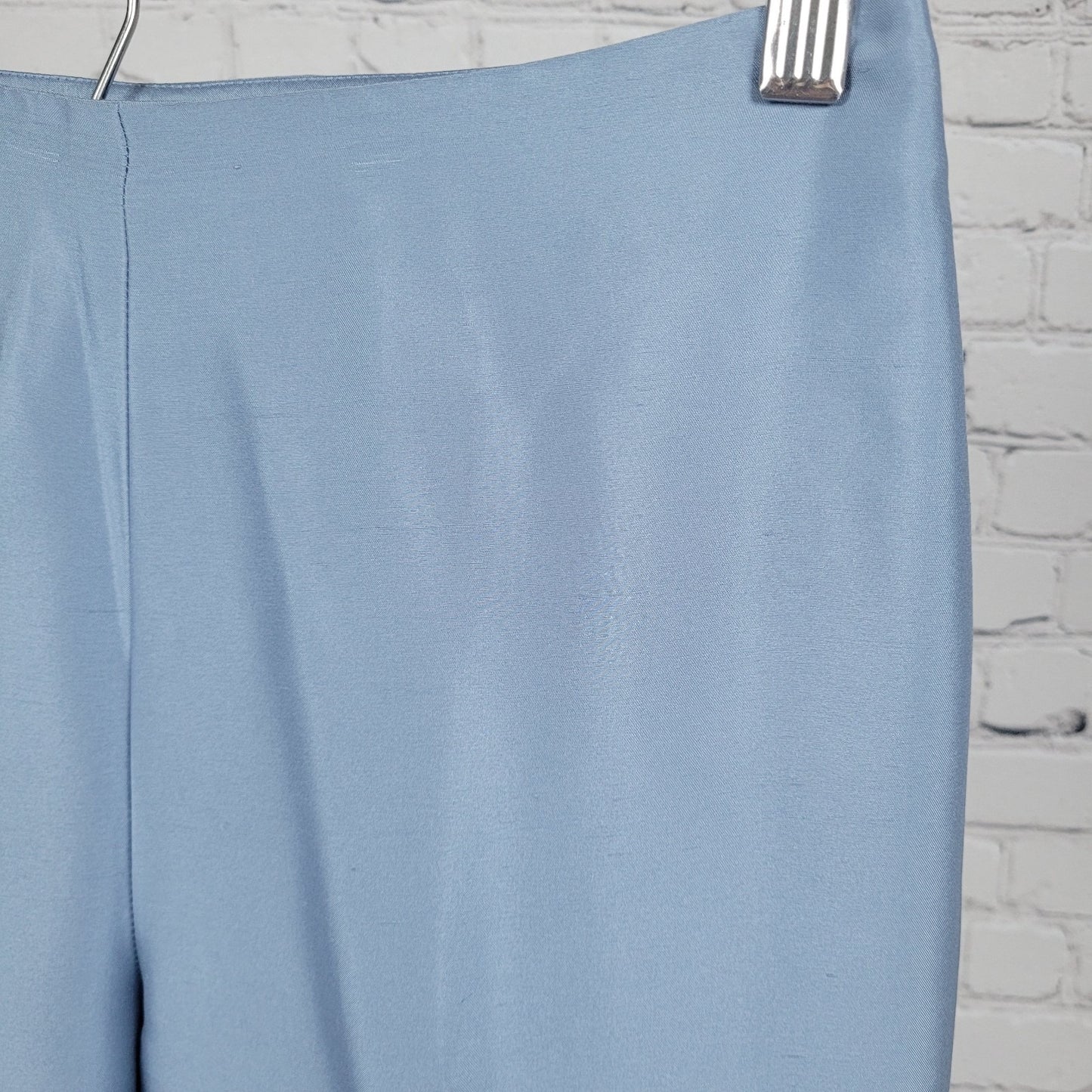 NWD Ann Taylor Blue Silk Sequin Bead Embellished Lined Pants Size 2 (26x28.5)