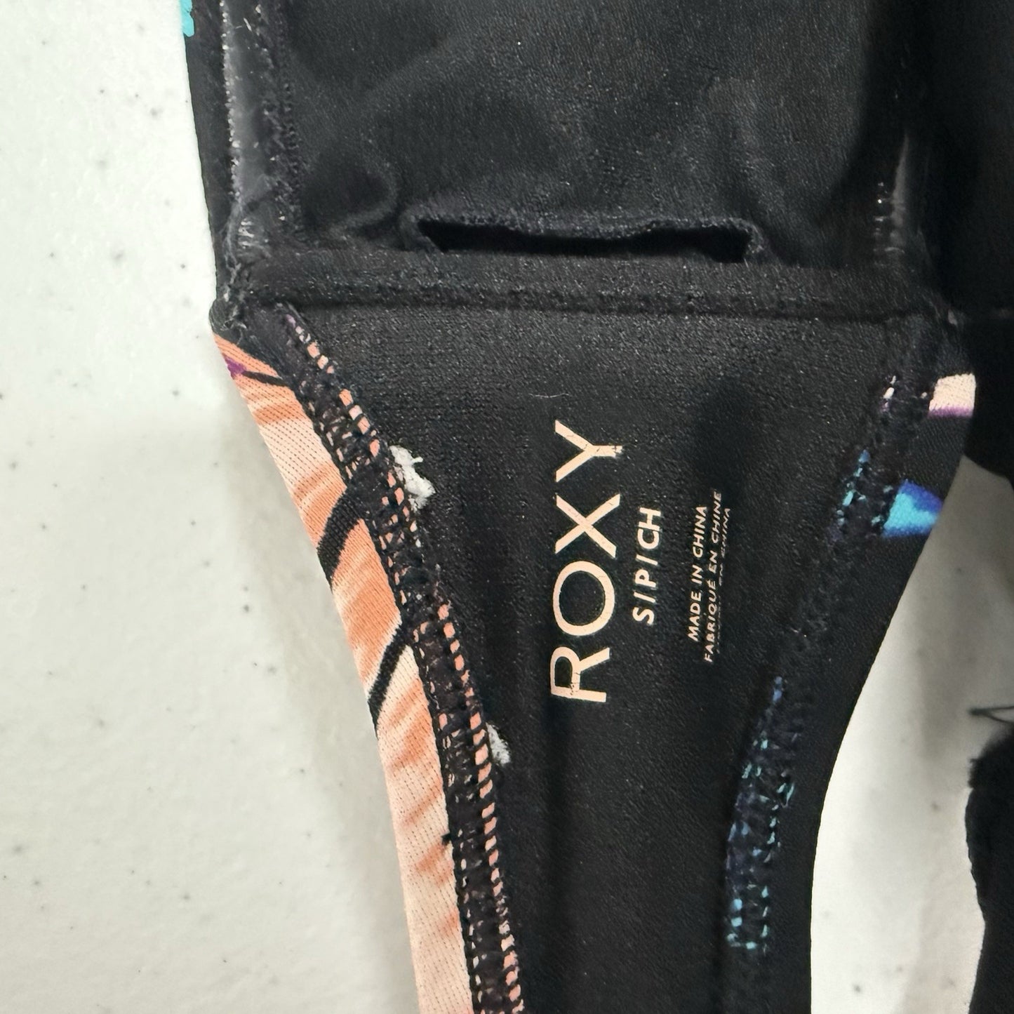 Roxy Band Strapless Removable Pad Multi Color Floral Swim Suit Top Size Small S