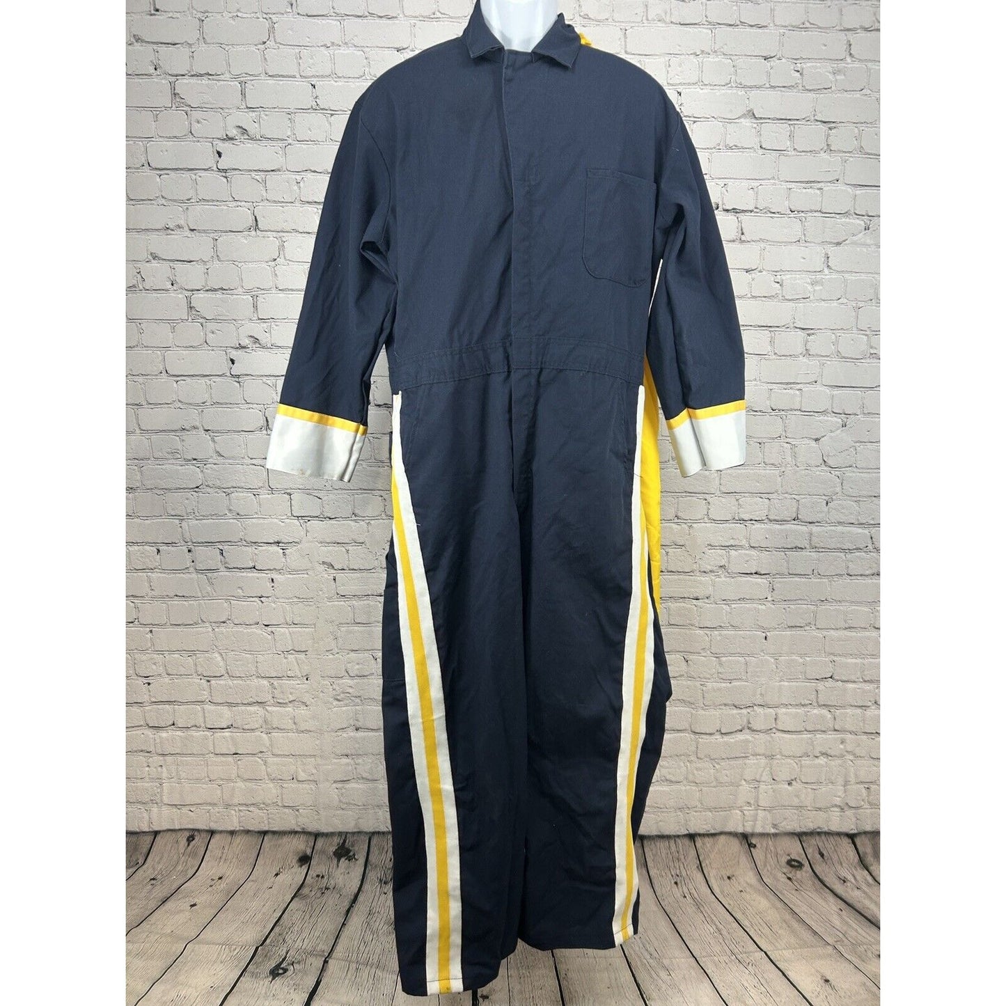 Red Kap Blue Yellow Long Sleeve Costume Band Cape Jumpsuit Size 42R (39X27)