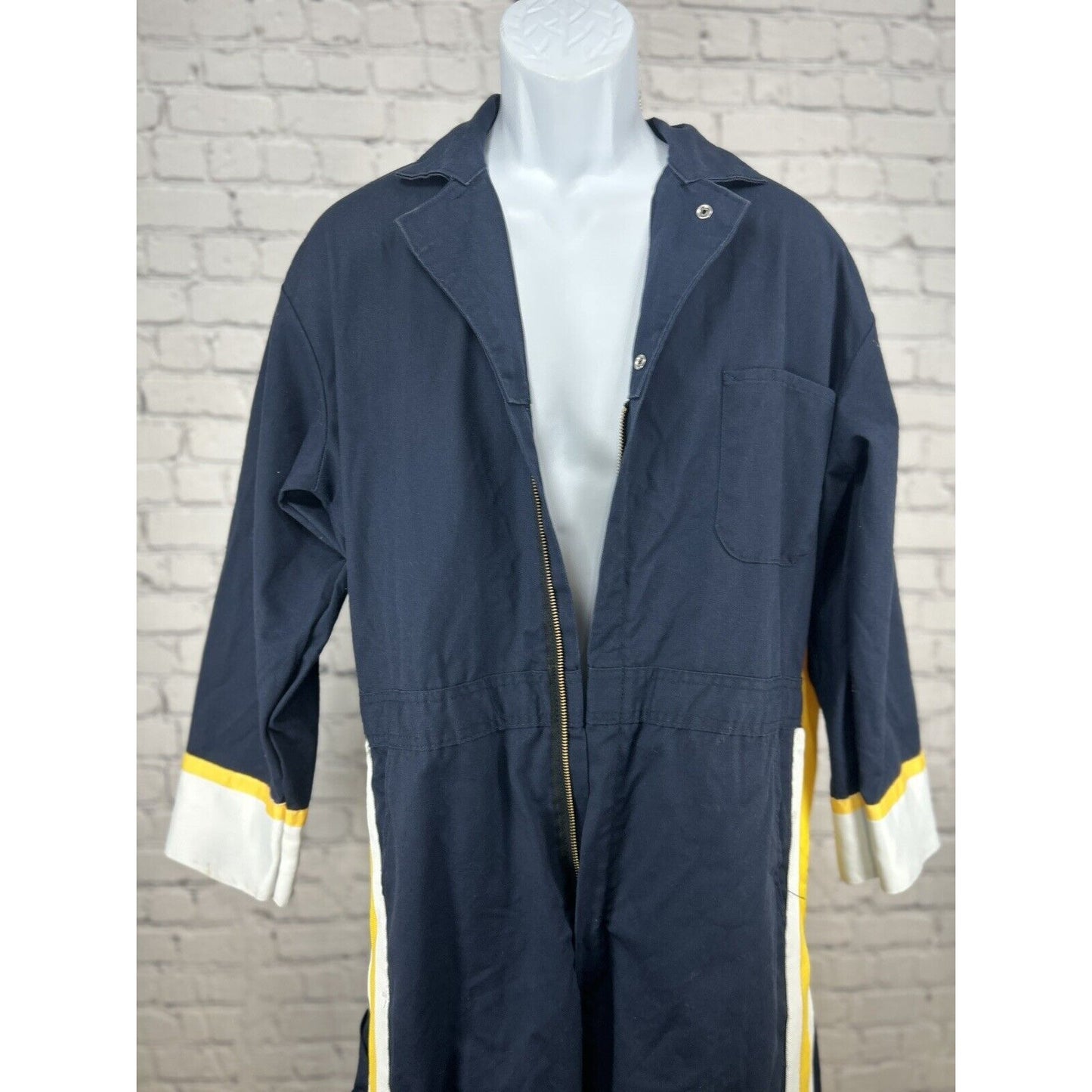 Red Kap Blue Yellow Long Sleeve Costume Band Cape Jumpsuit Size 42R (39X27)