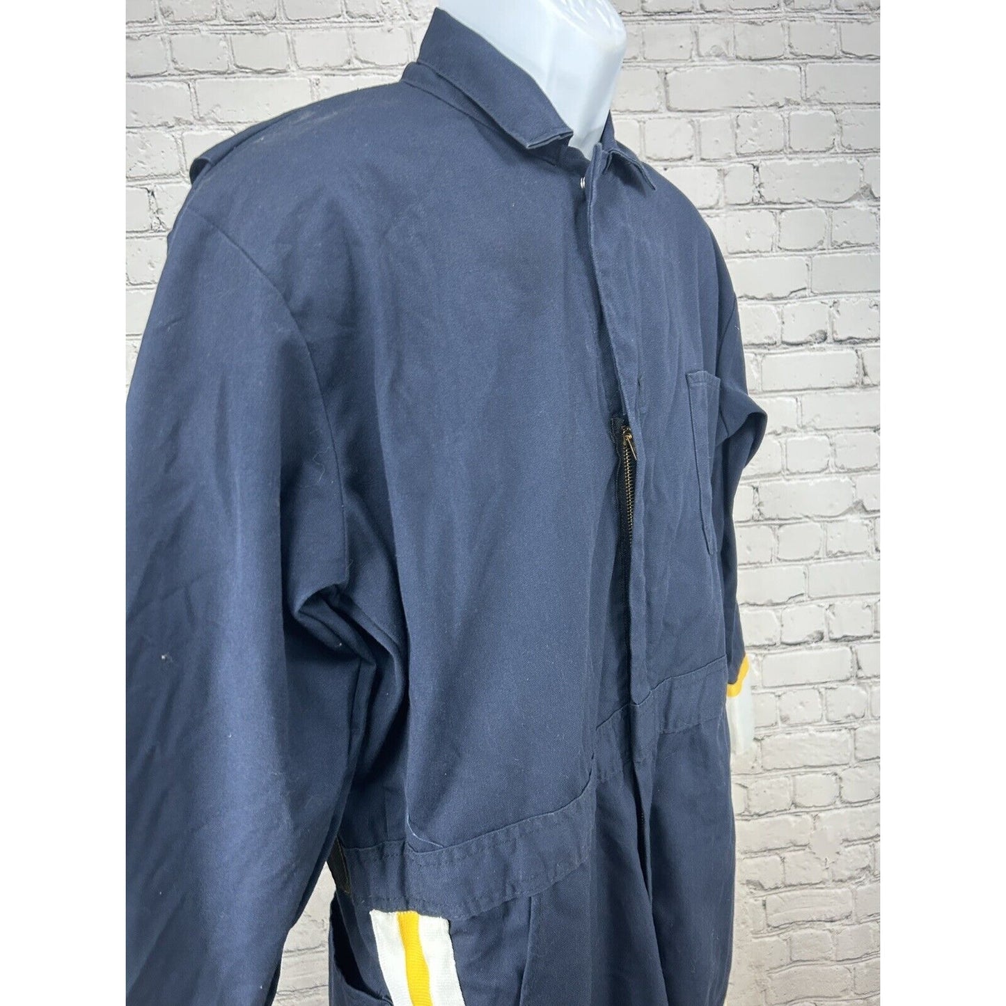 Red Kap Blue Yellow Long Sleeve Costume Band Cape Jumpsuit Size 42R (39X27)
