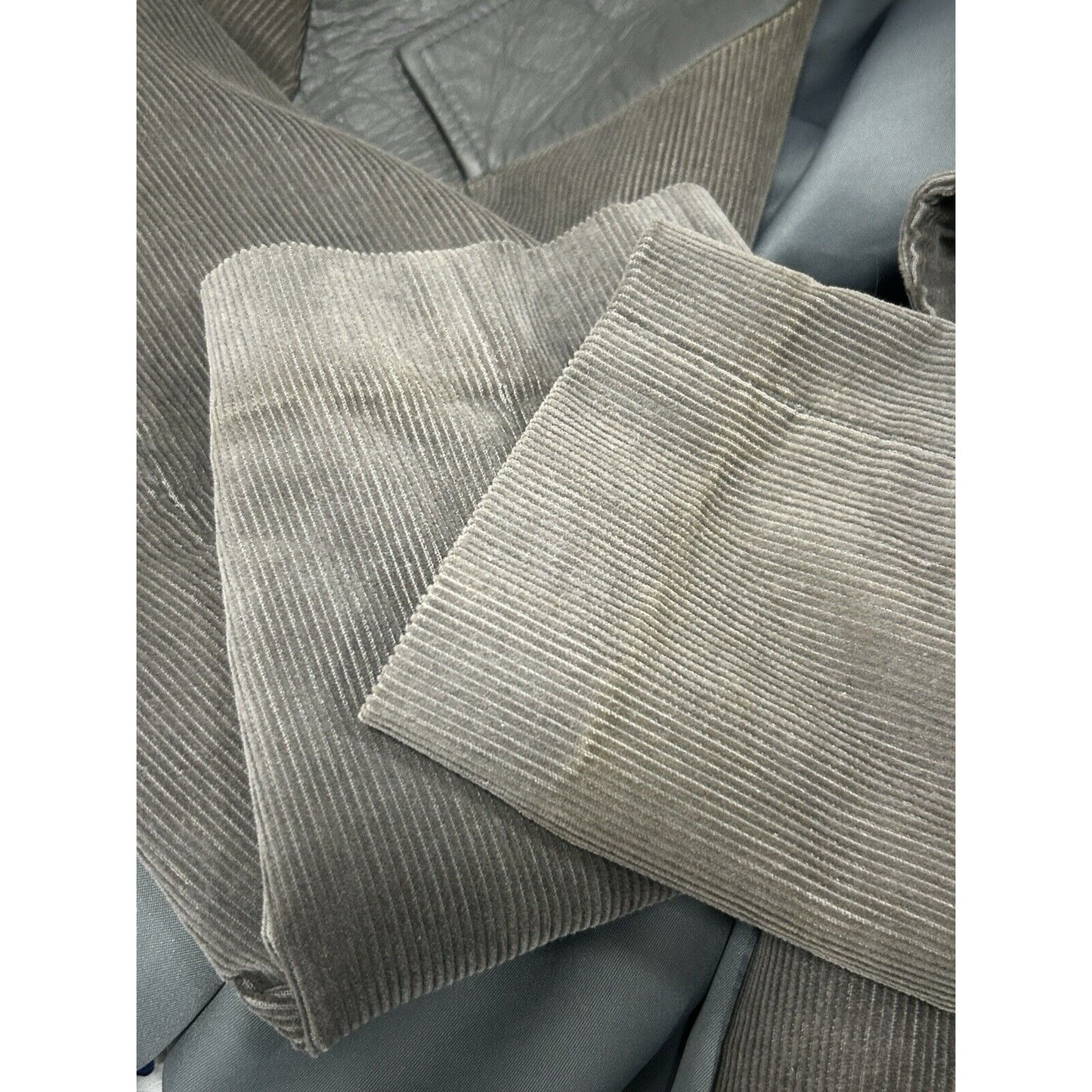 VTG Westwinds Blue Gray Corduroy USA Made 2 Button Sport Coat Mens Size 46