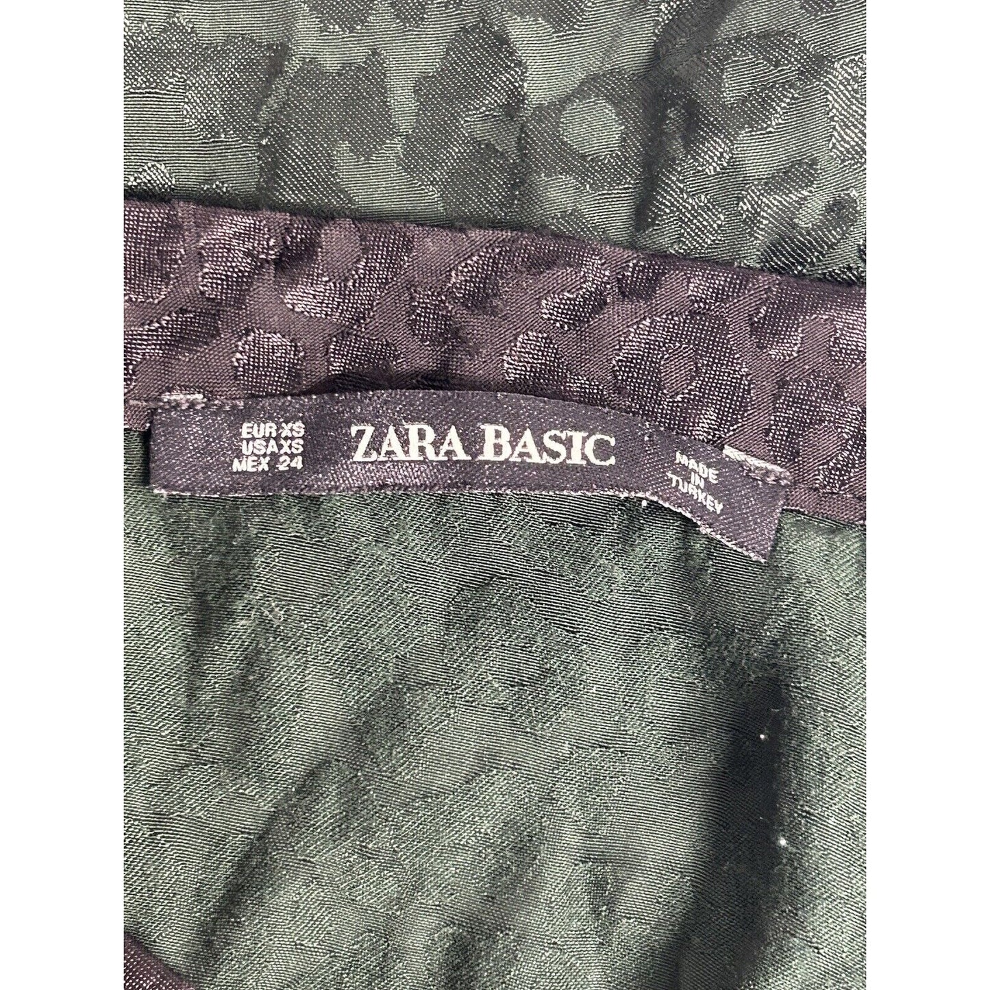 Zara Basic Black Green Leopard Strappy Tank Top Cali Blouse Women’s XS