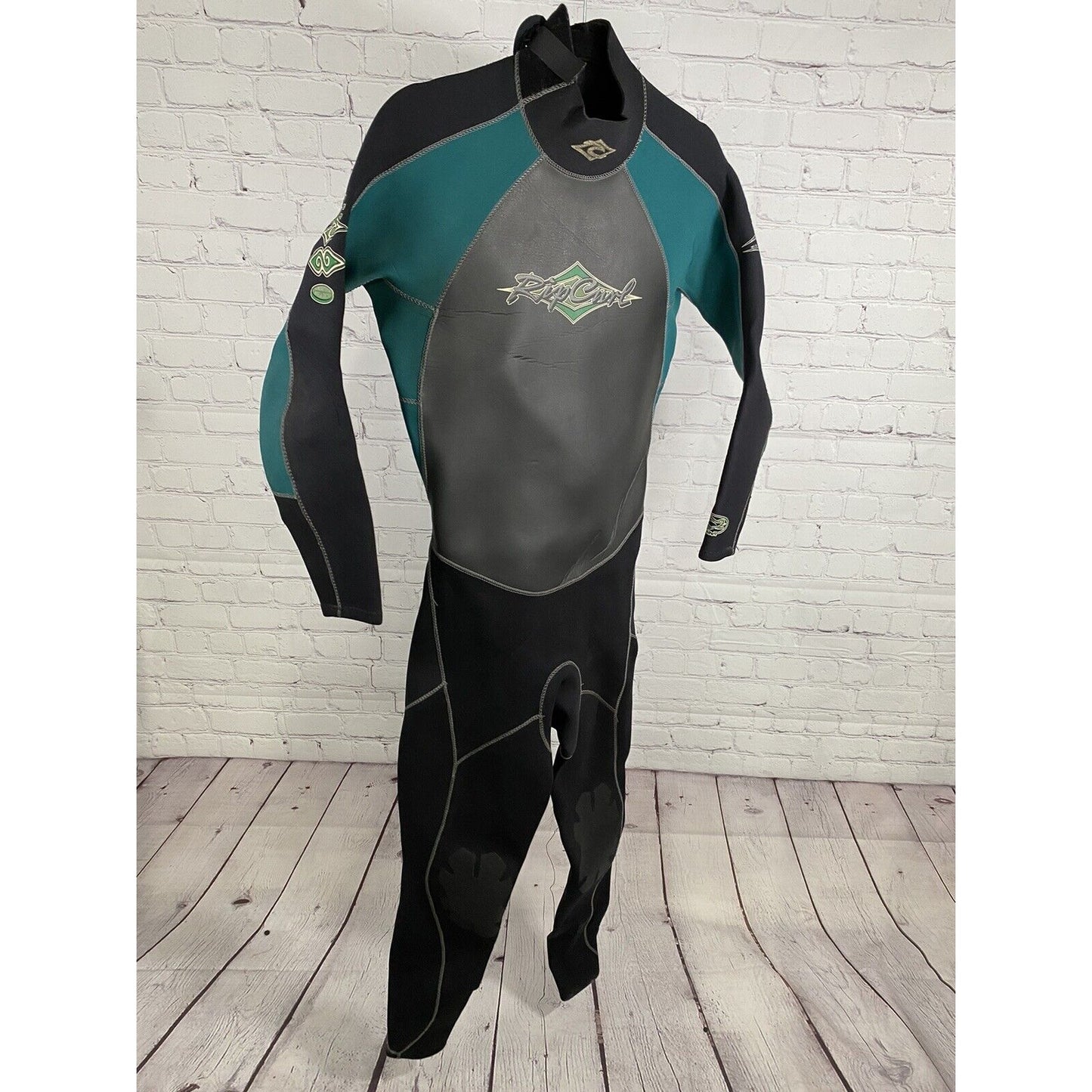 Rip Curl Tube Tested Black Green One Piece Full Body Wetsuit Unisex Adult S