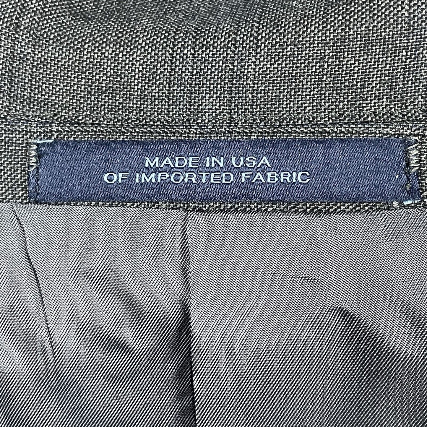 Joseph Abboud Grey Check Wool Suit Blazer Jacket Double Vent USA Made Size 42R