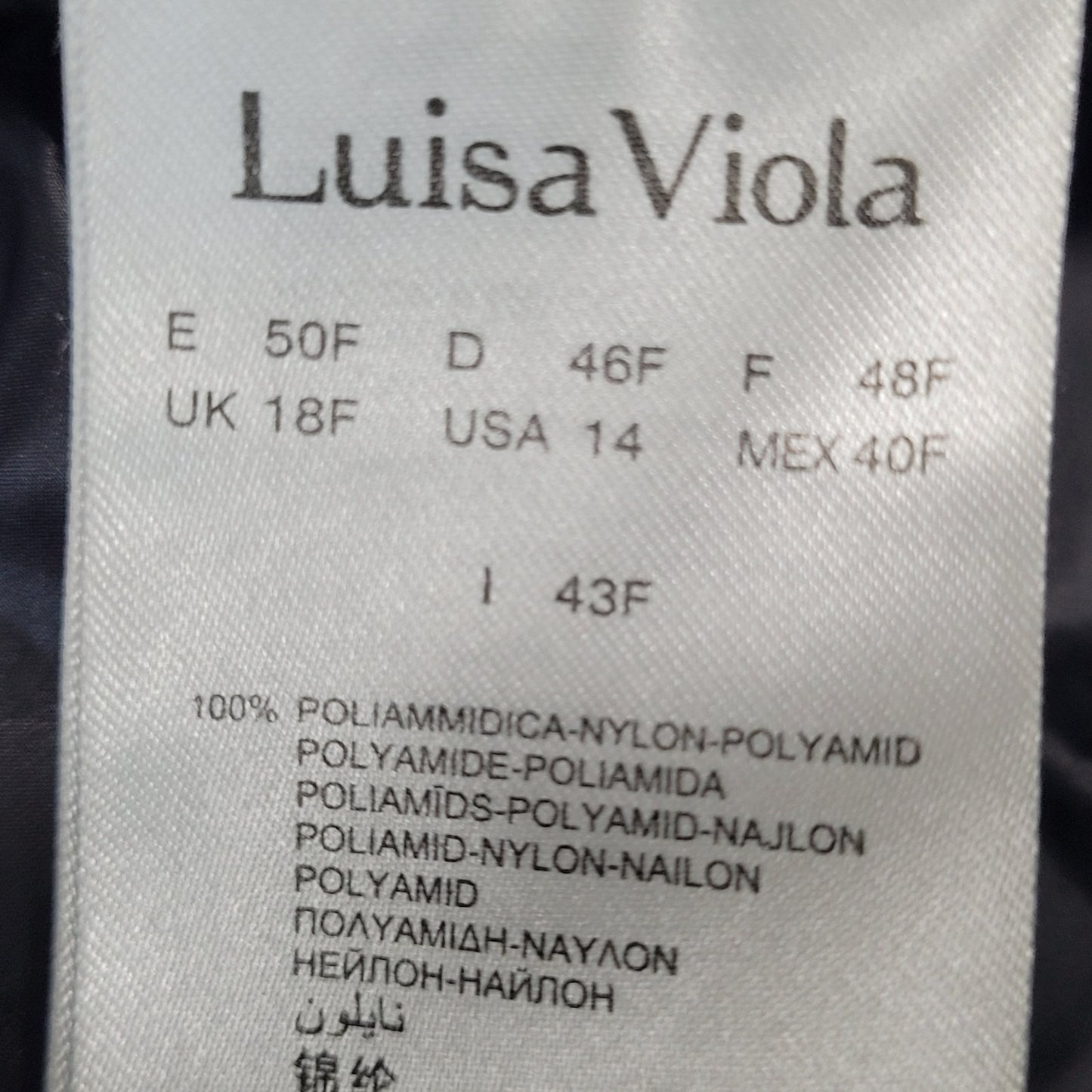 Luisa Viola Black Quilted Imbottito Full Zip & Snap Jacket Italy Made US Size 14