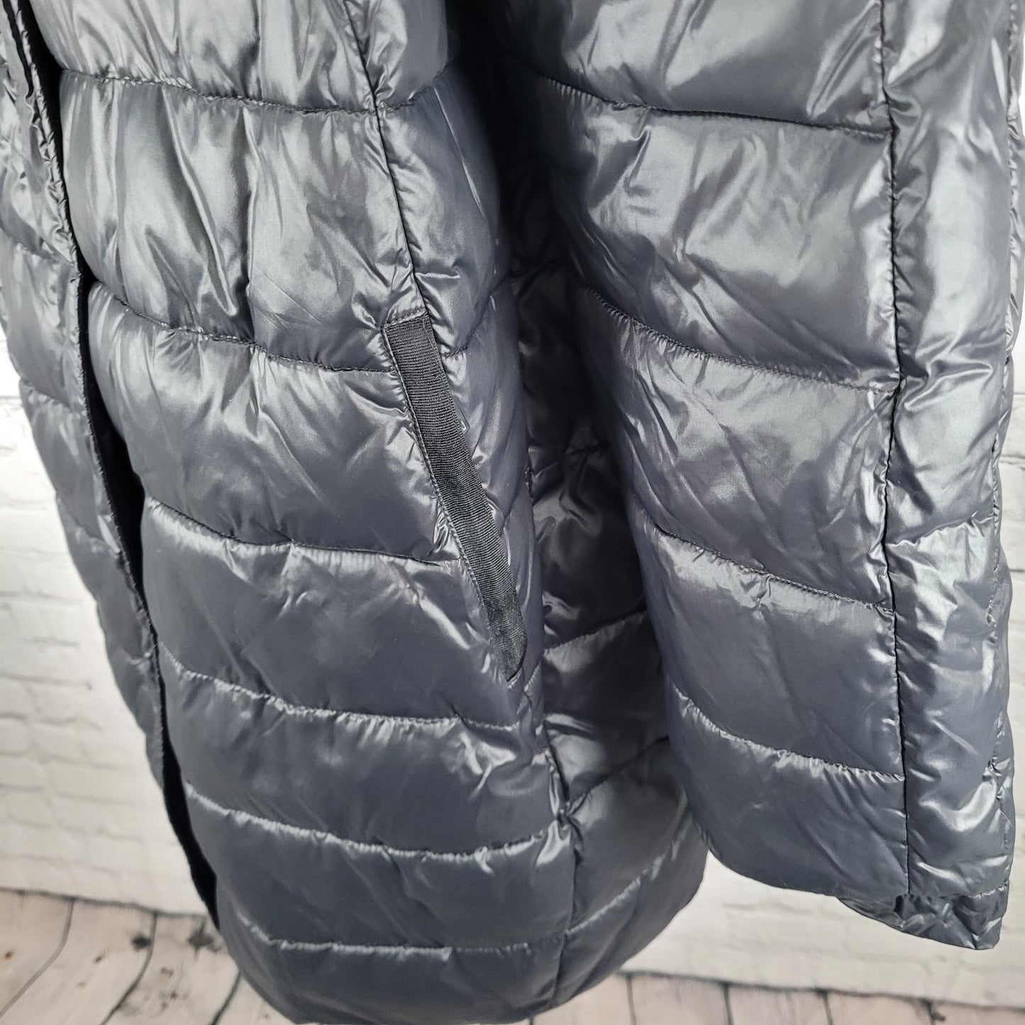 Luisa Viola Black Quilted Imbottito Full Zip & Snap Jacket Italy Made US Size 14