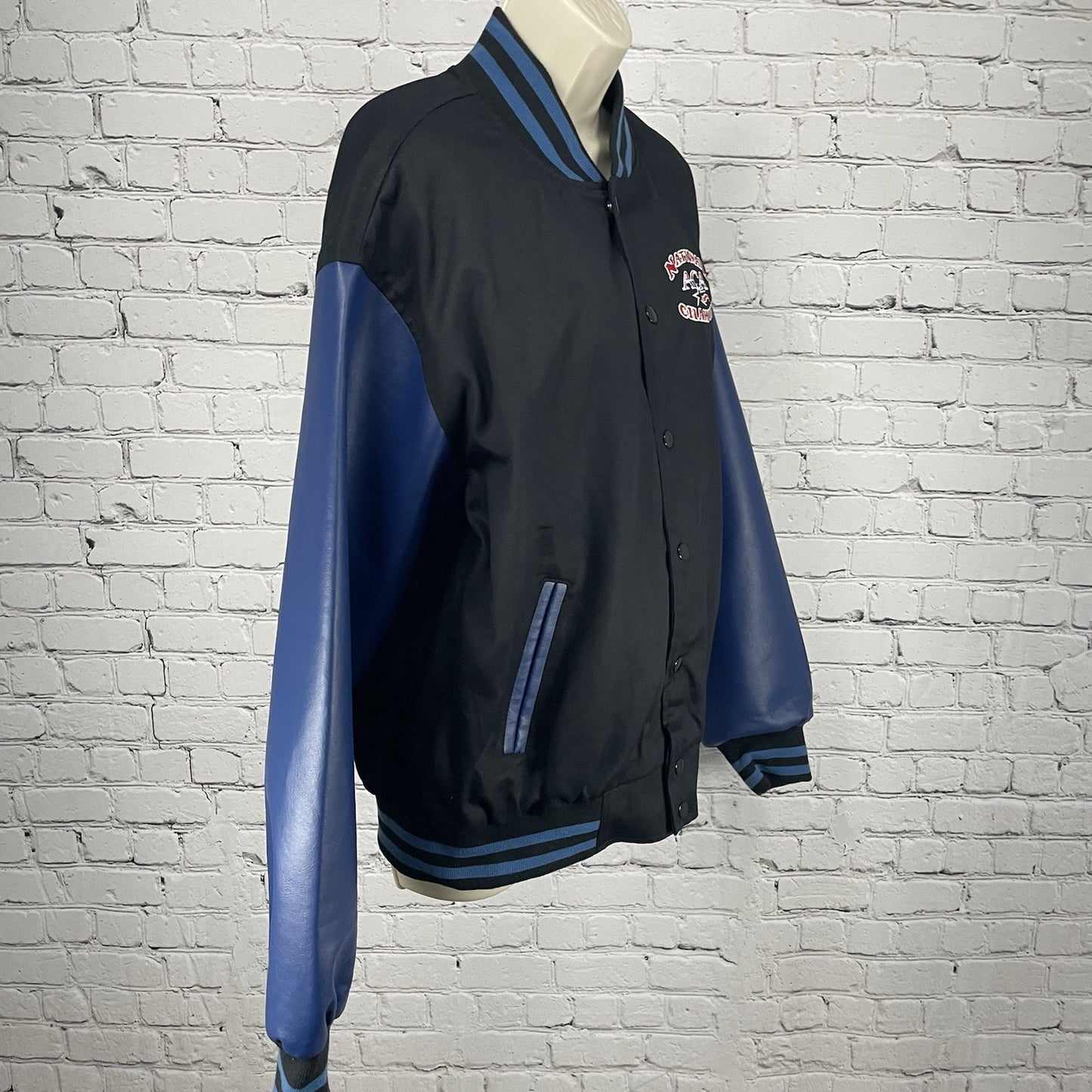National ACA Champion Black Cheerleading Snapped Varsity Jacket Size Medium M