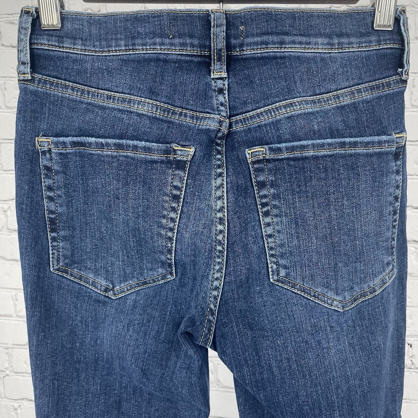 Free People Blue Denim Distressed Skinny Mid Rise Ankle Jeans Size 26 (25x26)