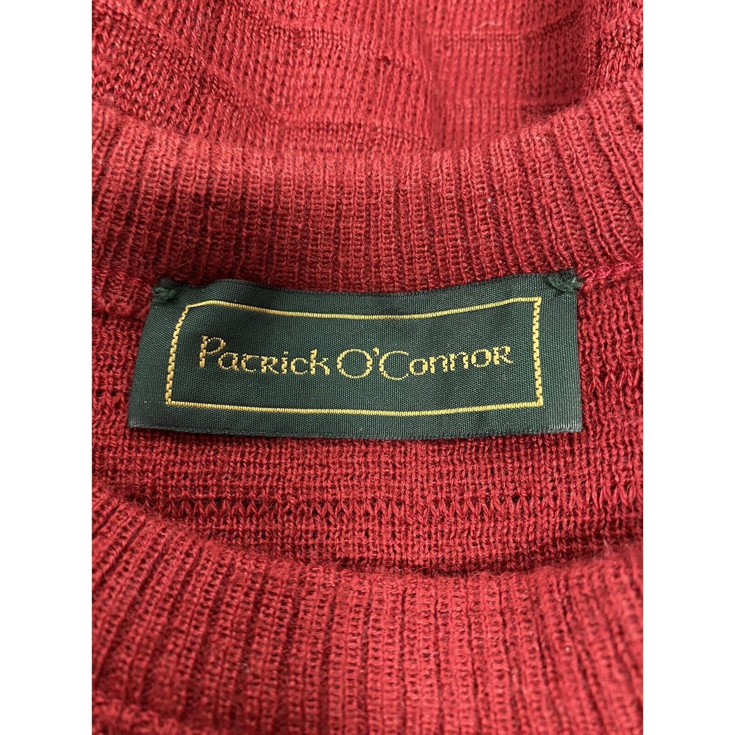 VTG Patrick O’Connor Red Wool Acrylic Pullover Long Sleeve Knit Sweater Mens XL