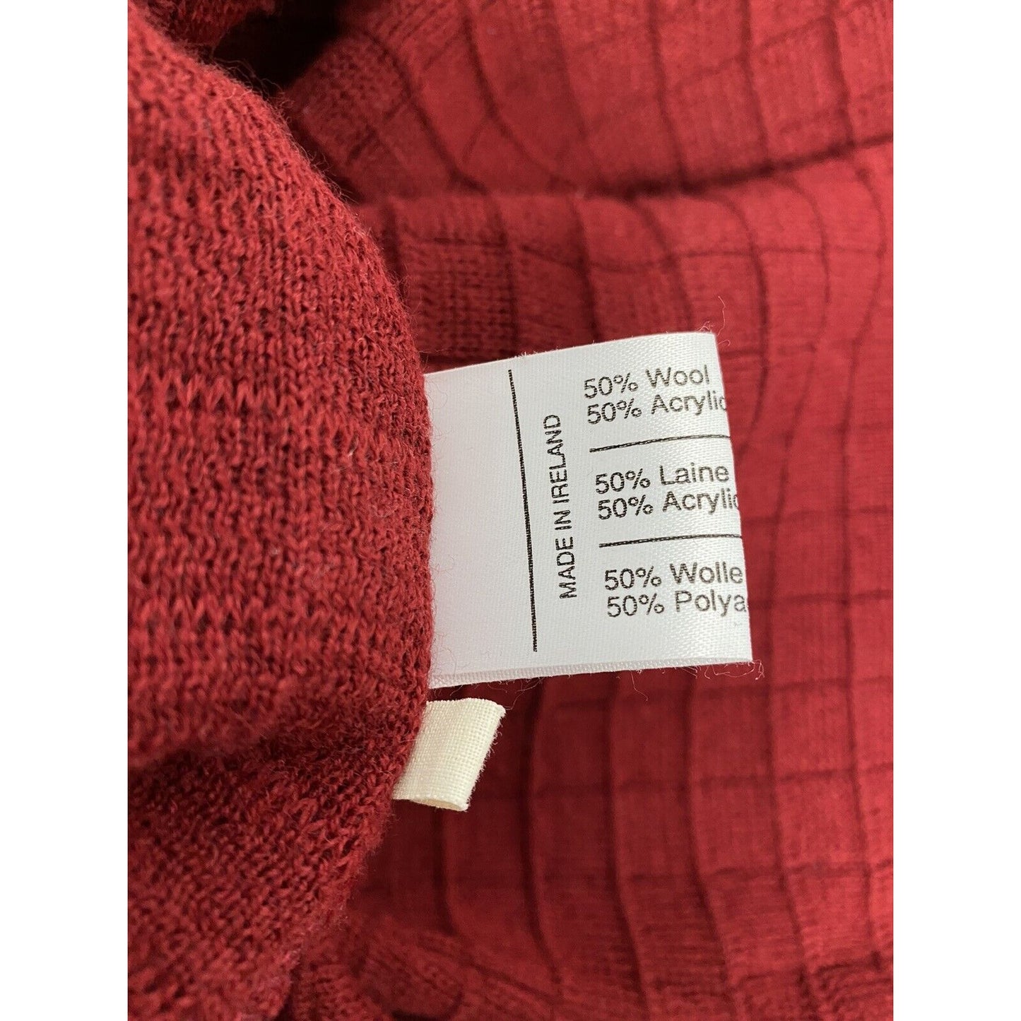 VTG Patrick O’Connor Red Wool Acrylic Pullover Long Sleeve Knit Sweater Mens XL