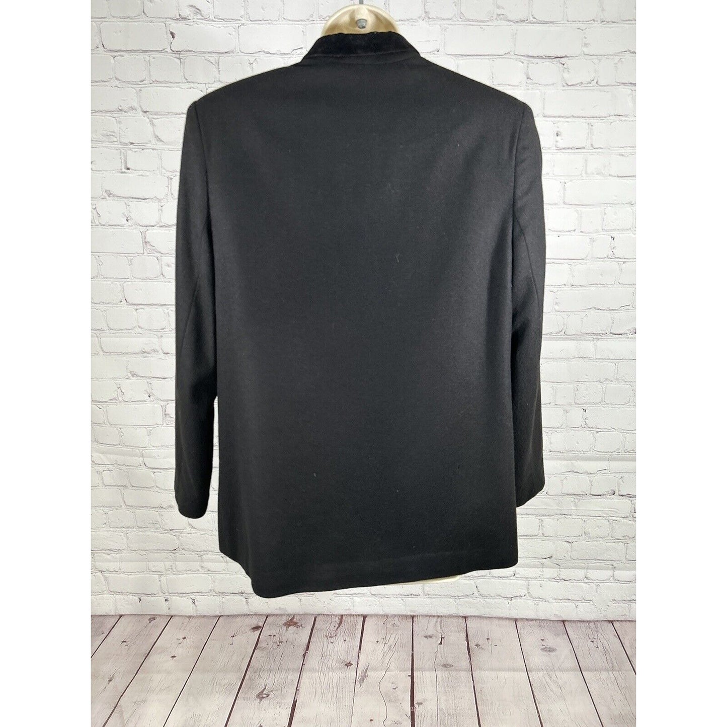 VTG Requirements Petite Black 100% Wool Single Button Blazer Jacket Women’s 12