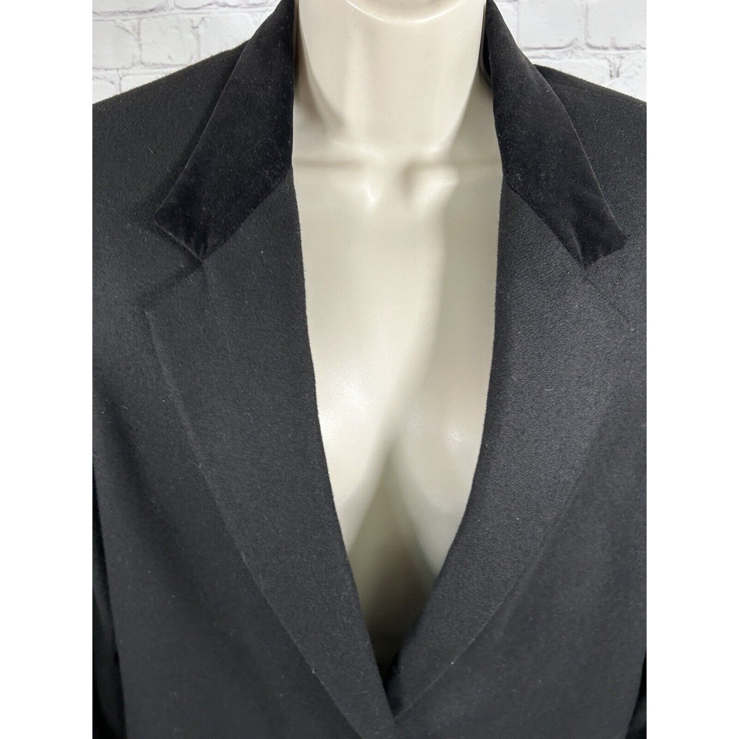 VTG Requirements Petite Black 100% Wool Single Button Blazer Jacket Women’s 12