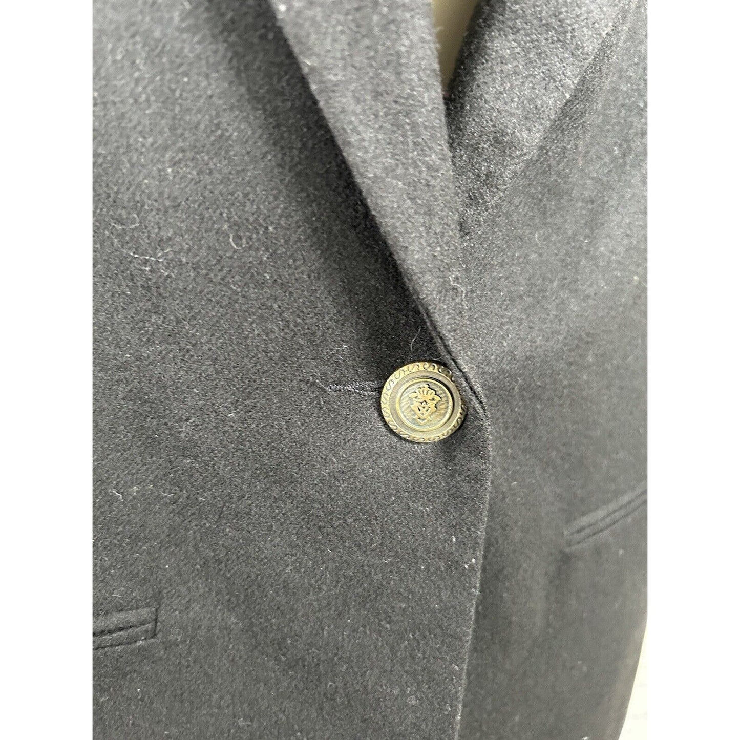 VTG Requirements Petite Black 100% Wool Single Button Blazer Jacket Women’s 12