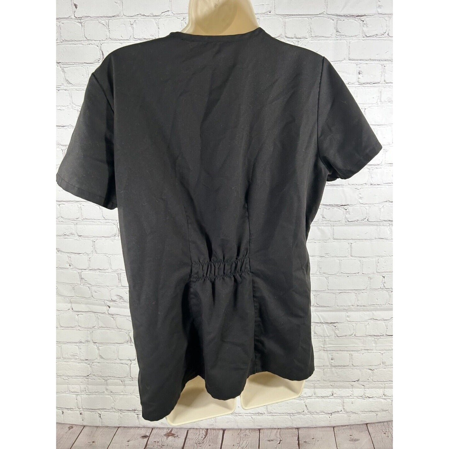 Grey’s Anatomy By Barco Scrub Top Womens Black Elastic Waist V Neck Medium M
